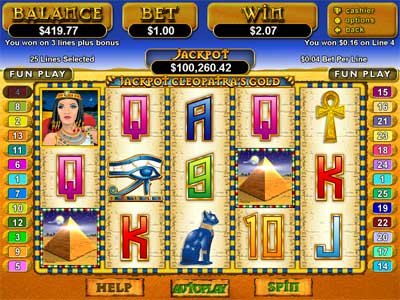 Слот c джекпотом от компании RealTimeGaming Cleopatra Gold Jackpot